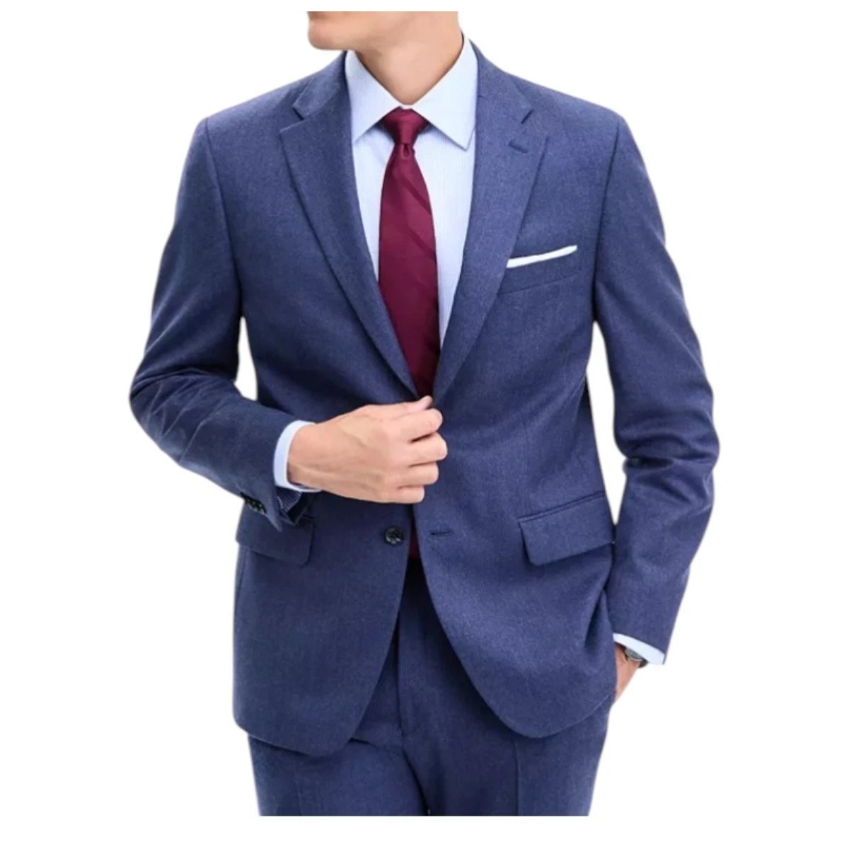 Tommy Hilfiger Mens Modern Fit Suit Jacket Blazer 44r Navy Blue Solid